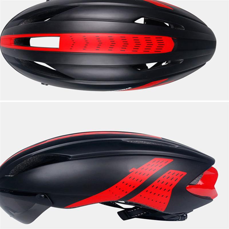 Vuoristotie auto polkupyörä ulkona ajokypärä suojalaseilla moottoripyörän turvakypärä (musta punainen)