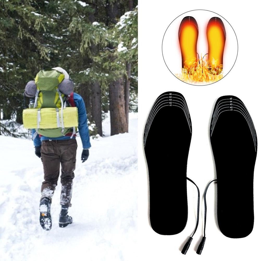 USB Heated Shoe Insoles Feet Warm Sock Pad Mat Electrically Heating Insoles Washable Warm Thermal Insoles Unisex Size 35-45