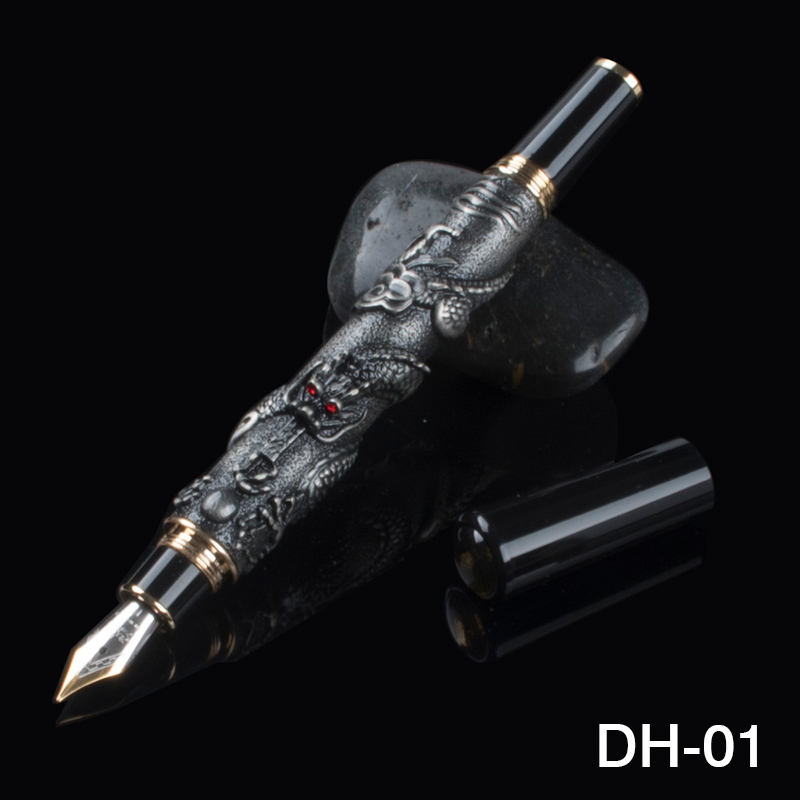 Jinhao Luxe Eastern Dragon Dragon Oude Zilveren Vulpennen Office Business School Schrijven Pen