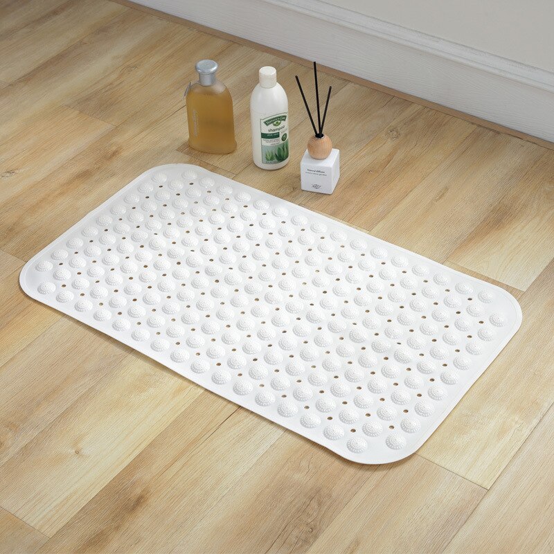 35*71cm anti-skli badematte med sugegummi badekar dusj safe matte gulvmatte badekar matte fotmassasje ren farge teppeteppe: Ren hvit