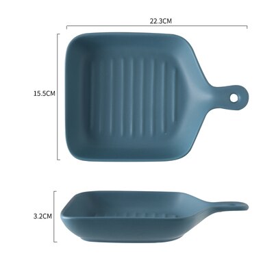 Nordic baking pan bakeware baked rice plate home dinner plate baking plate ceramic plate fruit plate salad plate CE / EU: D
