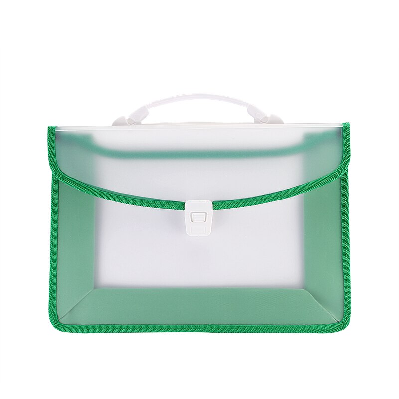 Large capacity A4 File Folder Document Bag Business Briefcase Paper Storage Organizer Bag Stationery School Office Supplies: green