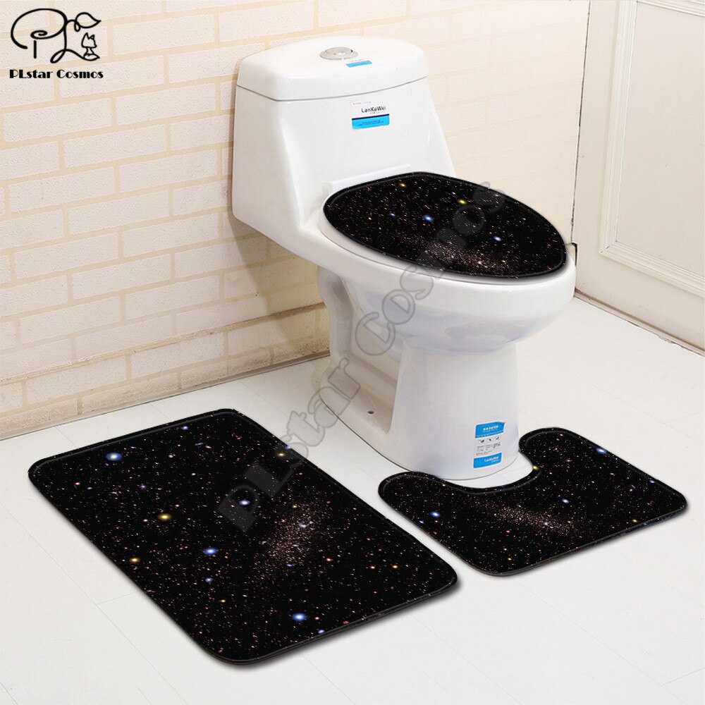 Galaxy Patroon Grappige 3D Gedrukt Badkamer Voetstuk Tapijt Deksel Wc Cover Badmat Set Stijl-3
