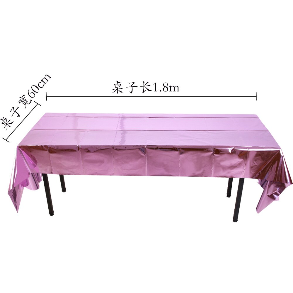 60 x 180cm vandtæt dug glitter folie fest rosa guld borddæksel rektangulær fødselsdag dug bryllup fødselsdag: Lyserød