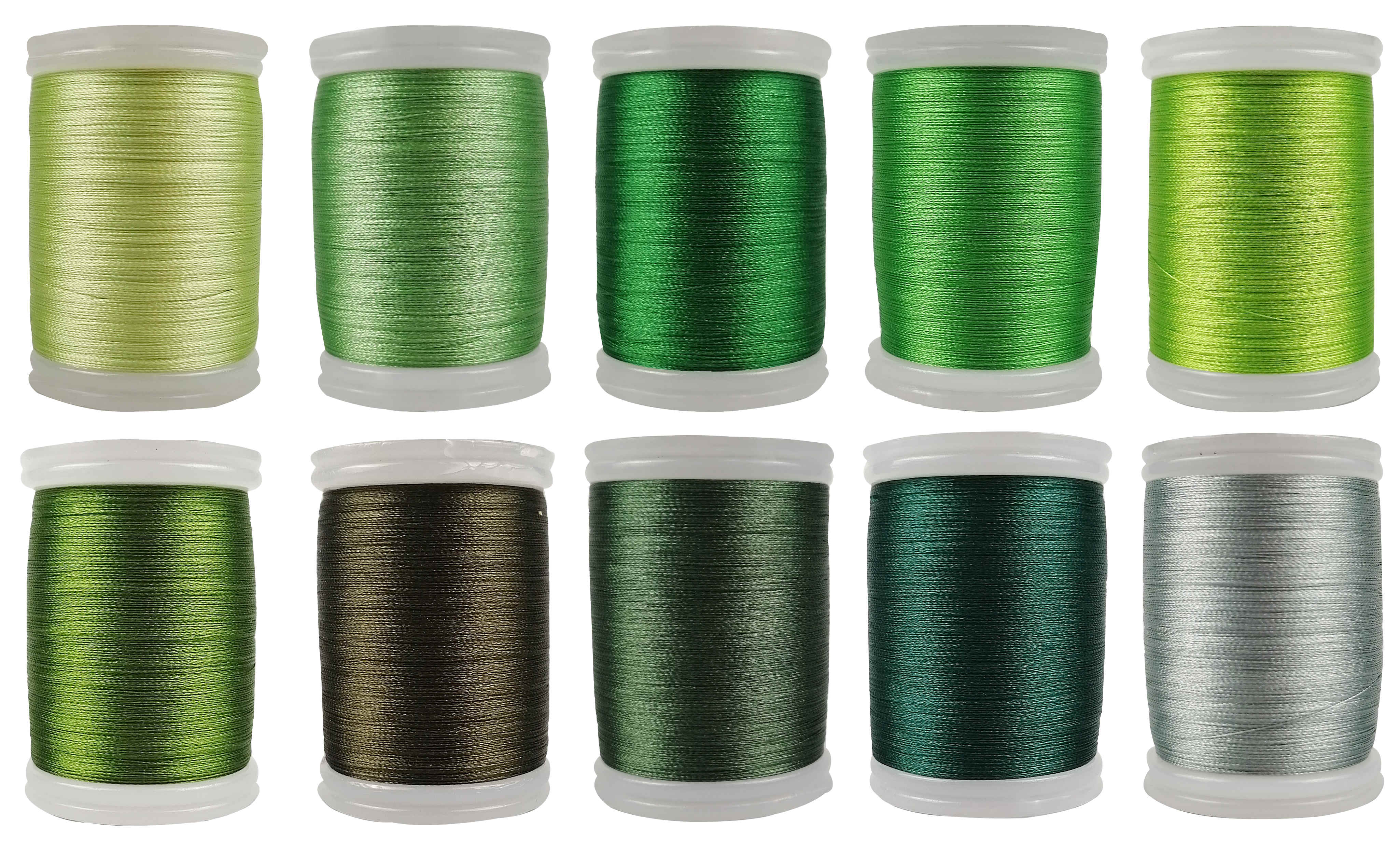 Moon Waves Embroidery Machine Thread 62 Colors Same with Brother Colors Polyester 1000 Yards 40WT 120D/2: 10 green