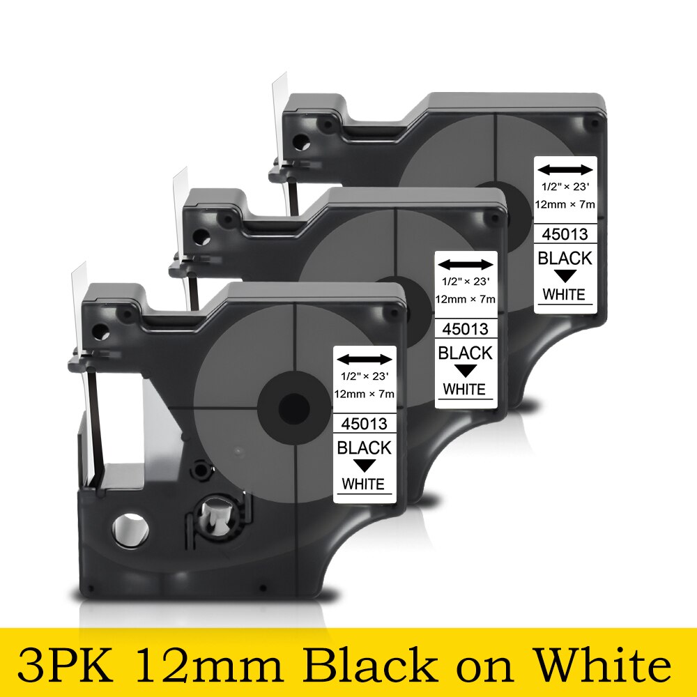 Hard Case Voor Dymo Labelmanager 160 280 Colorpop Label Printer Eva Doos Dragen Beschermende Case Tas Voor Dymo D1 45013 label Tape: 3PK Black on White