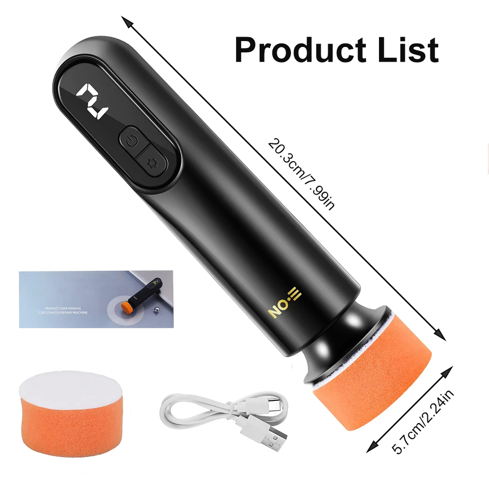 Auto Waxen Polijsten Schuurmachine 12000 RPM Autolak Kras Repareren Machine Voorruit Glas Olie Film Verwijderen Machine: Default Title