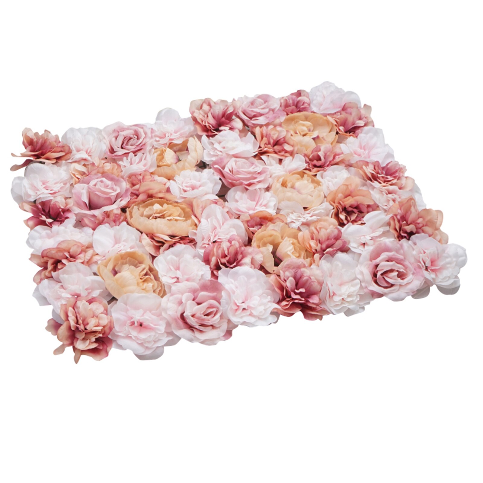 Artificial Flower Wall Panels Blush Silk Rose Hydrangea Flower Wall Mat Screen Privacy Hedge for Home Wedding Party Backdrop: C
