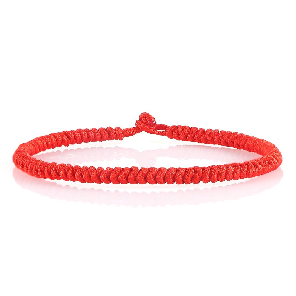 Pulsera trenzada de cuerda roja para hombre y mujer, joyería hecha a mano de la buena suerte, para amigos y amantes, pulseras tejidas, accesorios
