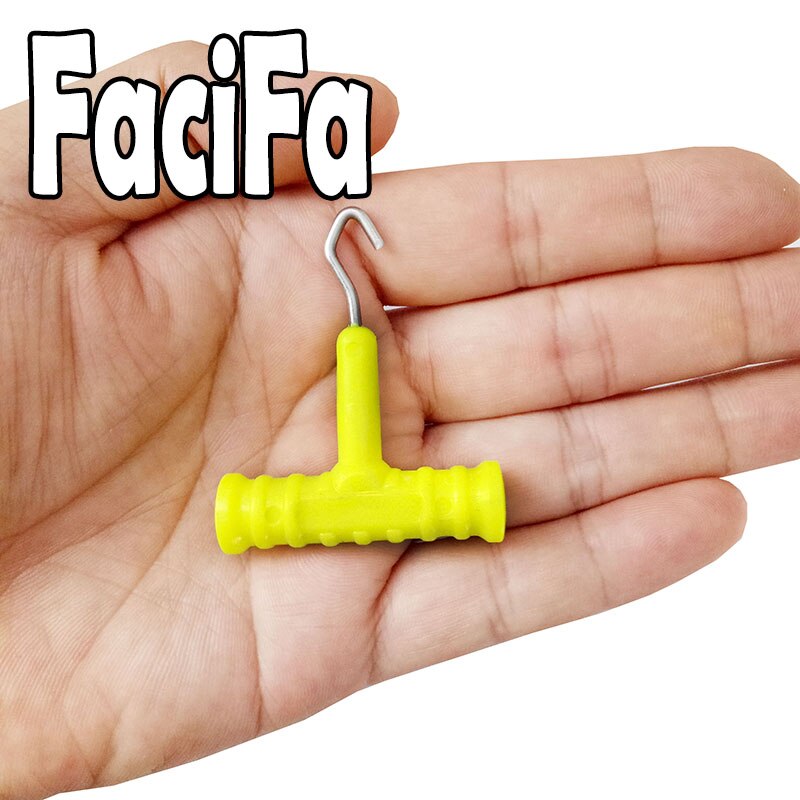 Extractor de nudo de pesca de acero inoxidable, herramienta de fabricación de aparejo de carpa, herramienta de nudo de gancho, aparejos terminales de aparejo de carpa, accesorios de pesca: 1 yellow
