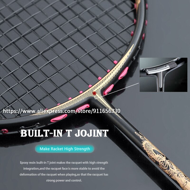 Super Licht 10U 52G 100% Carbon Fiber Badminton Rackets Strung Tassen 22-30LBS Professionele Training Racket Snelheid Sport Volwassen