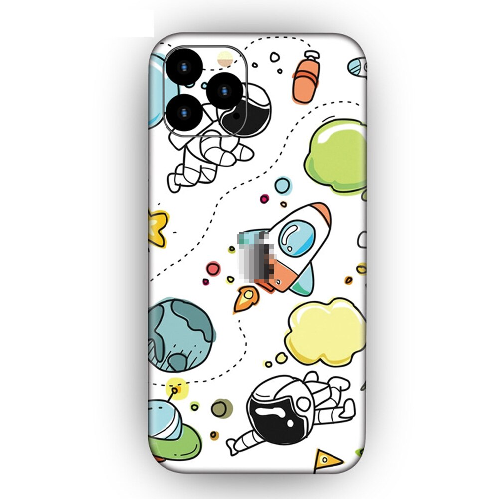 Śliczne kolorowe tylne naklejki na iPhone 11 Cartoon Phone Protector skórki cienka tylna folia dekoracyjna: Czerwony
