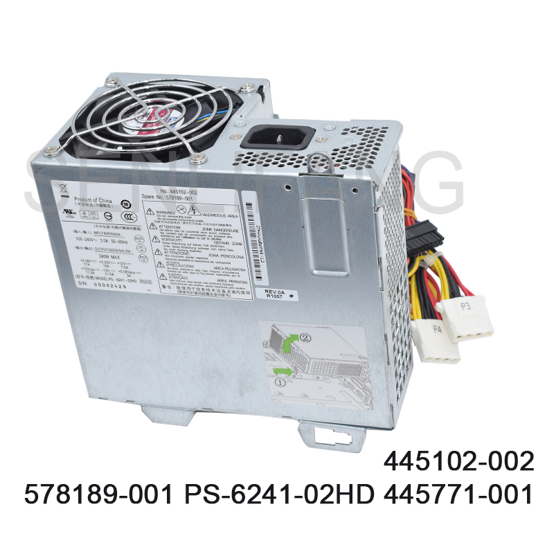 For HP RP5700 240W Power Supply 445102-002 578189-001 PS-6241-02HD 445771-001 Refurbished Condition