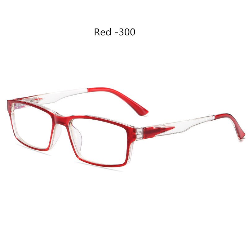 Afgewerkt Bijziendheid Bril Mannen Vrouwen Bijziend Brillen Student Kortzichtig Goggles Dioptrie-1.0 -1.5 -2.0 -3.0-6: Red -300