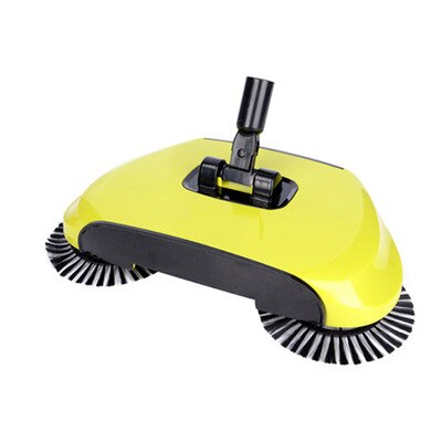 Balayeuse Type de poussée main poussée magique balai pelle à poussière poignée ménage nettoyage paquet main poussée balayeuse vadrouille: Yellow
