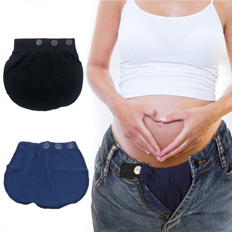 Maternity Pregnancy Waistband Belt Soft Adjustable Elastic Pants Lengthening Waist Extenders Button Mother Loose Pants Belt DXAD