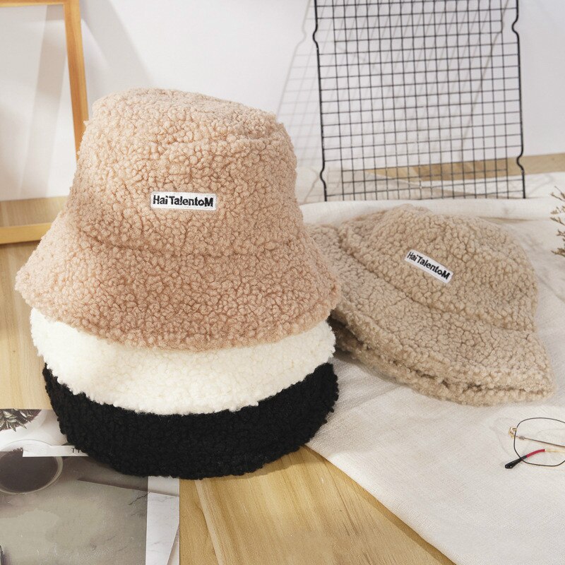 Unisex Pluizige Emmer Hoeden Bekken Hoed Mode Warmte Mooie Toevallige Mannelijke Hoed Hai Talento M Harajuku Warm Winter Hoeden