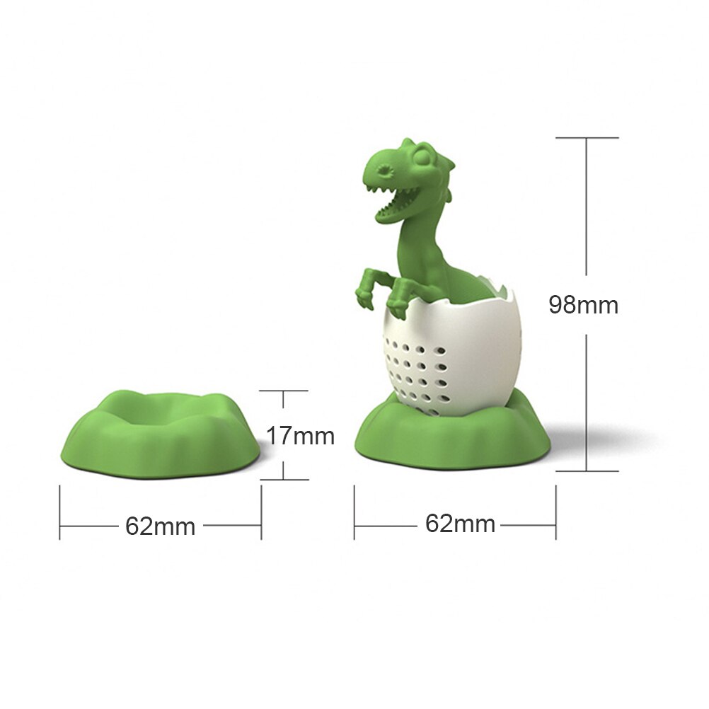 Filtro de té en forma de dinosaurio, bolsa de té de silicona, hoja de silicona, filtro de especias de hierbas, Bolsa de colador de té reutilizable