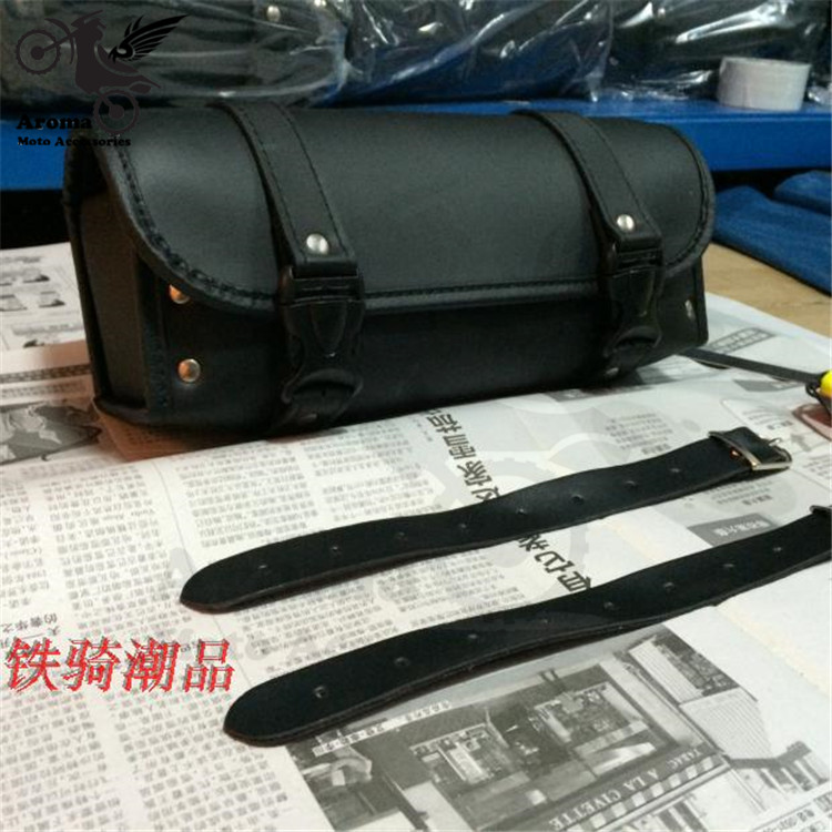black leather scooter saddle bags motocross luggage motorbike saddlebag unviersal moto tail bag leather motorcycle head bag