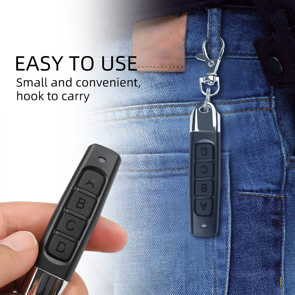433MHZ Remote Control 4 CH Garage Gate Door Opener Remote Control Duplicator Clone Learning Rolling Auto Code Car Key 433.92mhz