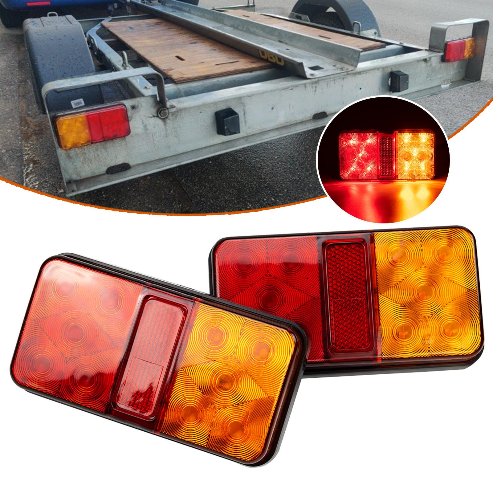 2Pack 10 Led Trailer Staart Achterlicht Richtingaanwijzer Reverse Brake Lamp Voor Vrachtwagen Vrachtwagen Caravan Van Ute rv Tractor DC12V-24V