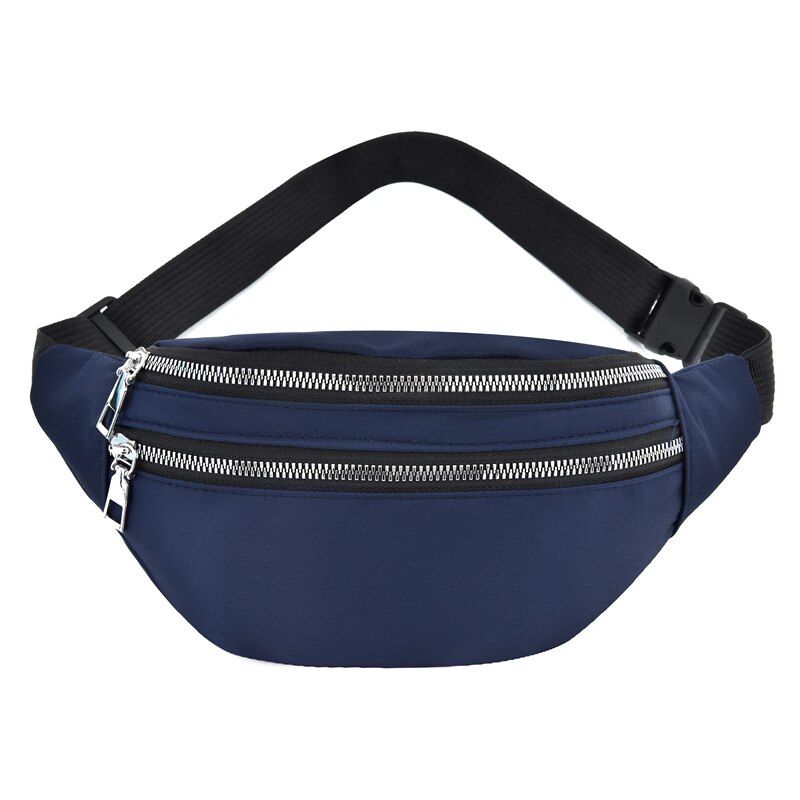 6 Kleuren Dames Multi-Functionele Sport Taille Tas Grote Capaciteit Waterdichte Rits Taille Verpakking Outdoor Messenger Bags: Blauw