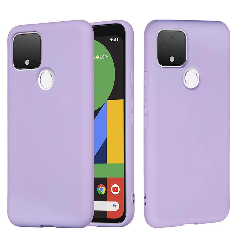 Vloeibare Siliconen Telefoon Shell Met Lanyard Compatibel Voor Google Pixel 4a 5G Pixel 5: for Pixel 5 / Lavendel