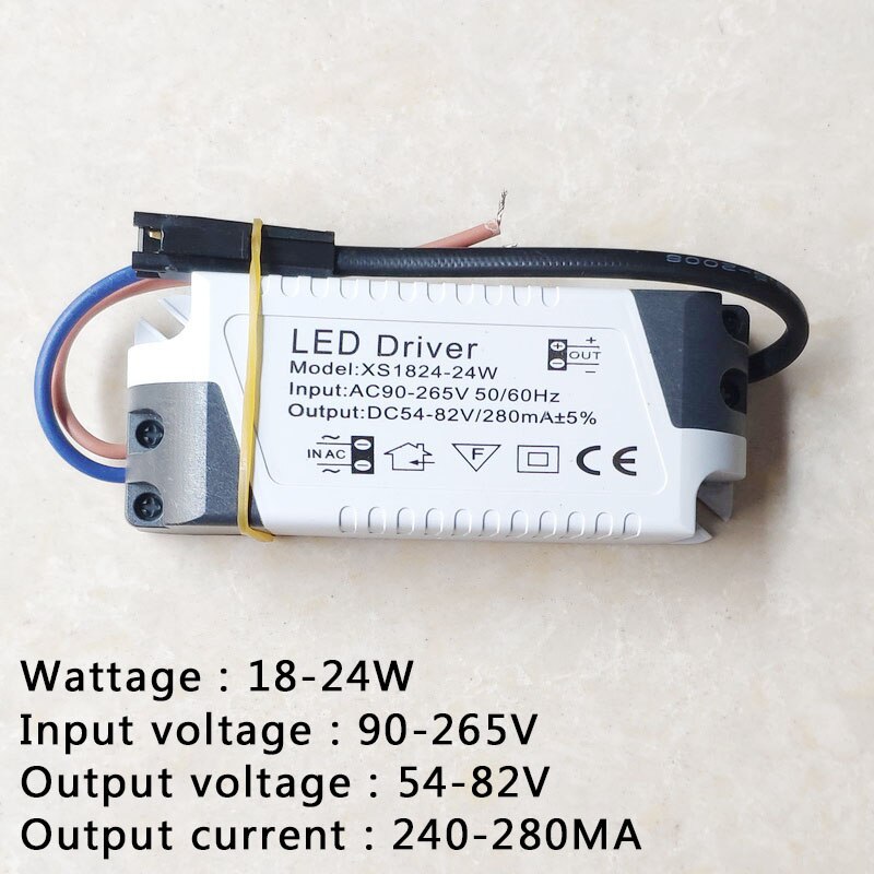 LED Driver 300mA 280mA 3W 5W 12W 15W 18W 24W 30W 36W 50W LED Power Supply Unit AC85-265V Lighting Transformers For LED Lights: 18-24W