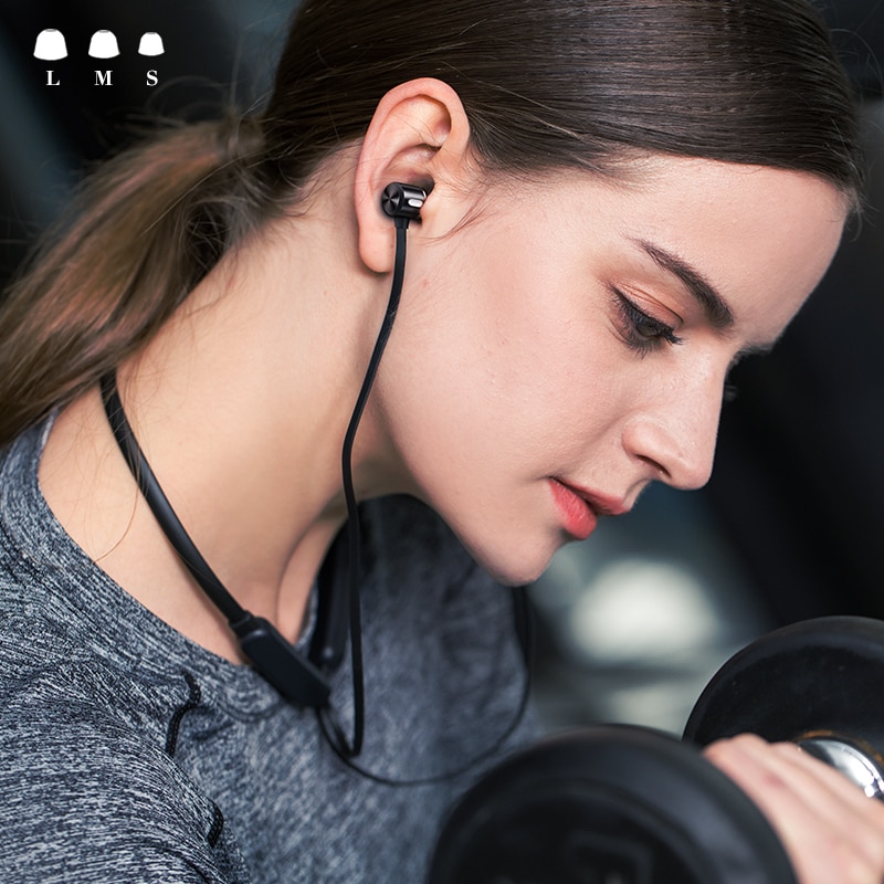 Fbyeg trådløs høretelefon bluetooth magnetisk halsbånd headset stereo hovedtelefoner vandtæt sports øretelefon med støjreducerende mikrofon