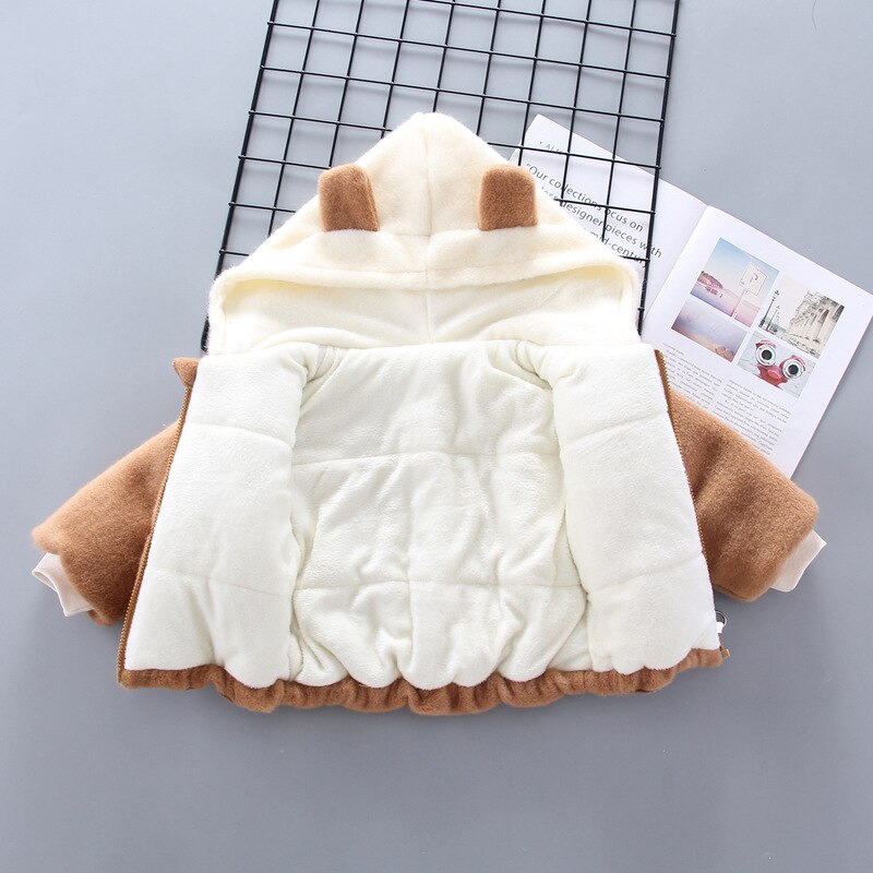 Peutermeisjes winterkleding kinderkleding warme kinderjas jongens dikke wollen trui met capuchon jongenskleding