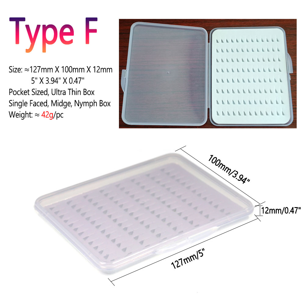 Bimoo Transparent Ultra-Thin Fishing Fly Box Midge Nymph Flies Trout Fishing Hook Lures Bait Storage Box Case Container Tackle: Blue