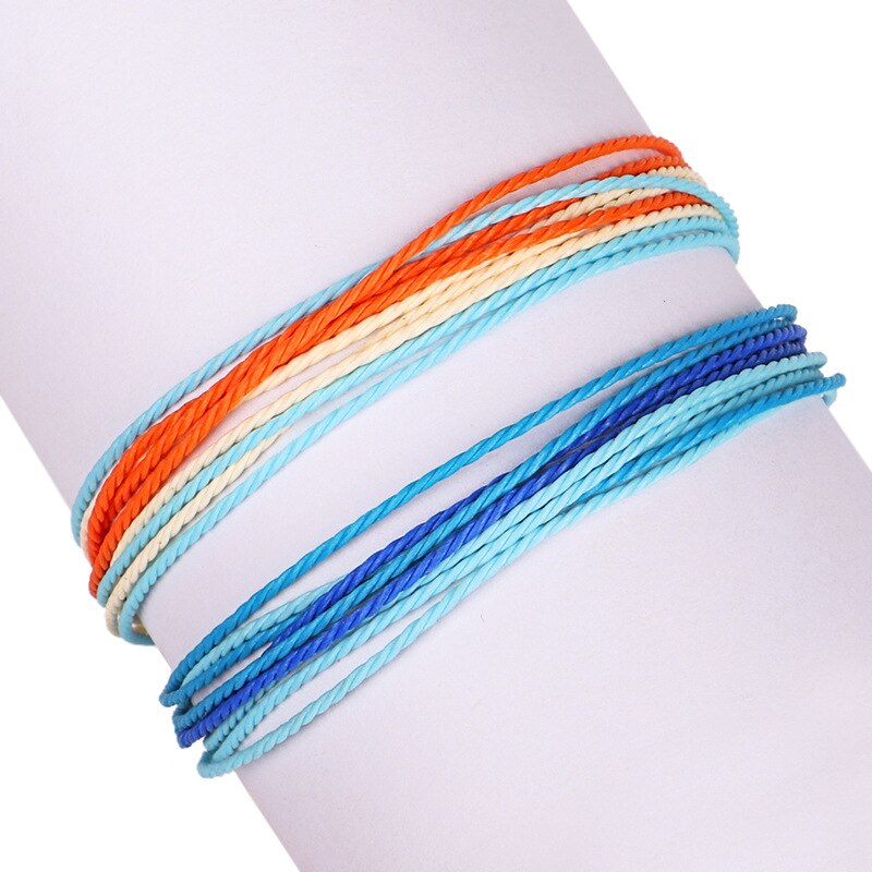 Style Bohemian Style Summer Style Color Waterproof Wax Line Weaving Anklet Hand-woven Weaving Anklet