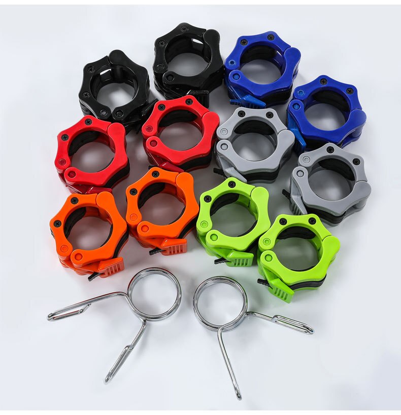 2 pièce/ensemble accessoires d'haltères fixes haltère attache de boucle à dégagement rapide tige olympique verrouillage à pression tige fixe virole écrou 5cm