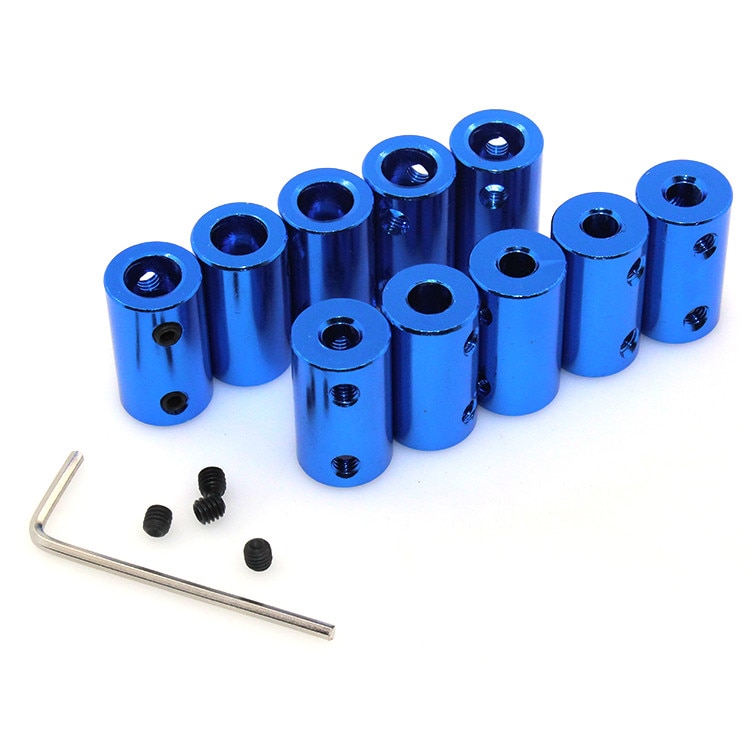 Acoplamiento aleación de aluminio 5x8mm 5x5mm, acoplador de eje Flexible azul con tornillo para Accesorios de Motor paso a paso, piezas de impresora 3d