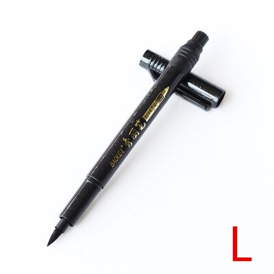 Pluma de caligrafía para escribir a mano, rotuladores de tinta negra, pincel, rotuladores para escribir, Marke de arte: L