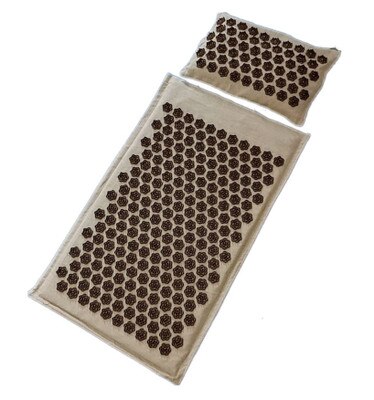 Estera de acupresión con pinchos, colchoneta de lino, palma de coco, para Yoga, cojín deportivo con bolsa, estera de acupresión con puntas de loto: Mat C Pillow C
