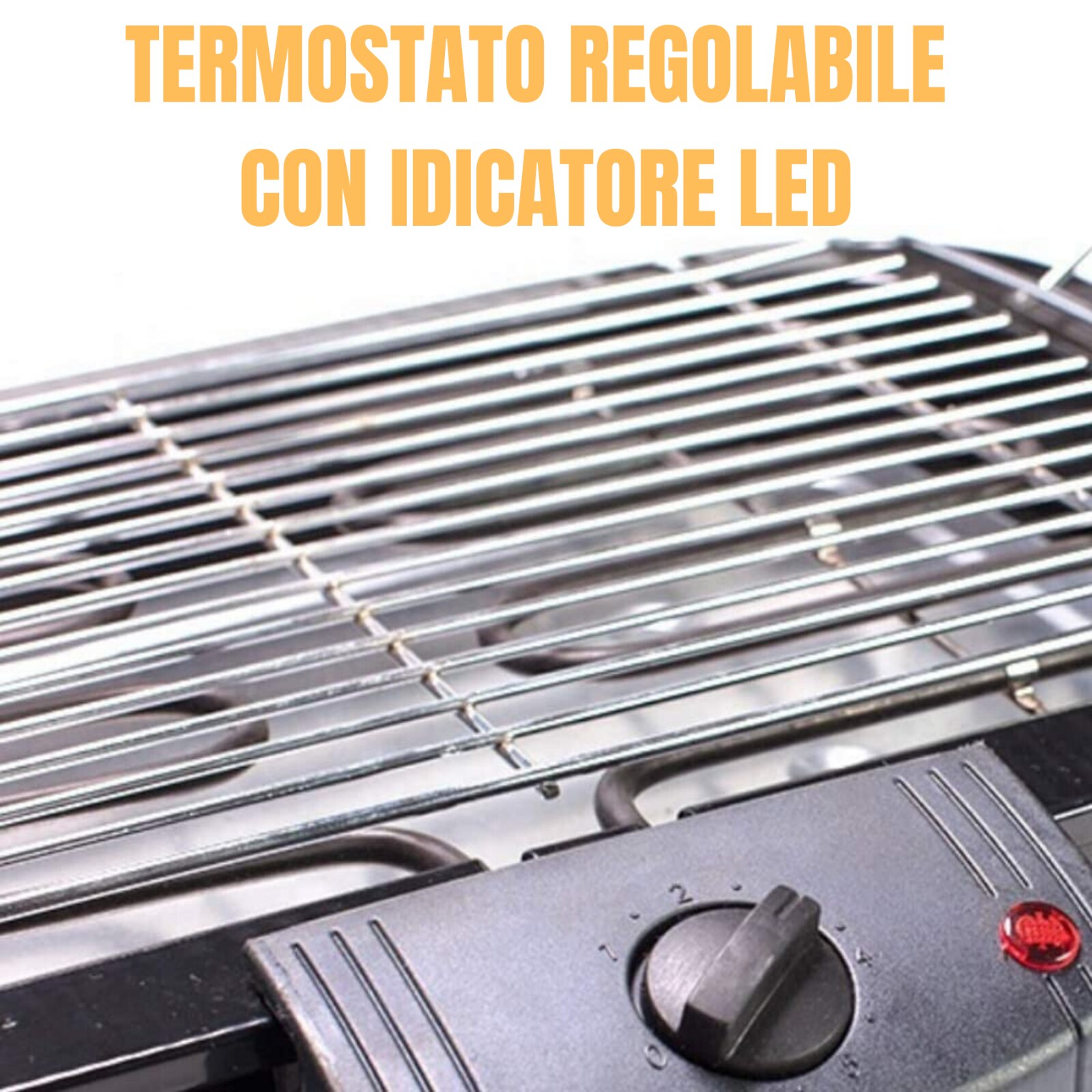 Grill ELETTRICO GRIGLIA BISTECCHIERA BBQ PIASTRA DA GIARDINO TAVOLO 2000W