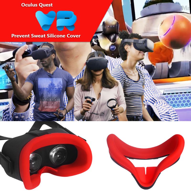 Soft Anti-sweat Silicone Eye Mask Case Cover Skin for oculus Quest VR Glasses L4MD