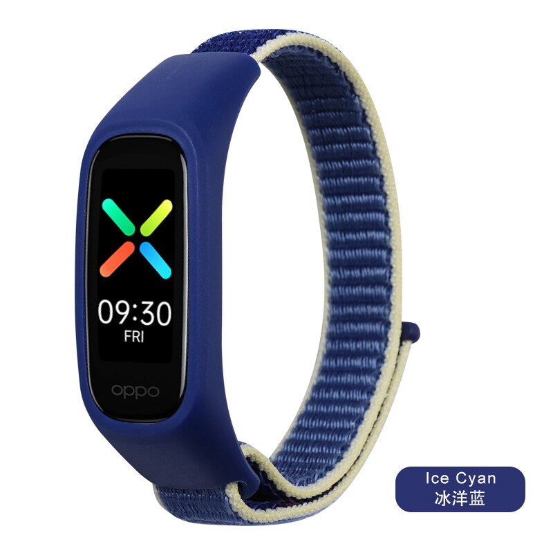 Correa de repuesto para pulsera de nailon Oppo band, correa para pulsera de reloj inteligente: BLACK WHITE