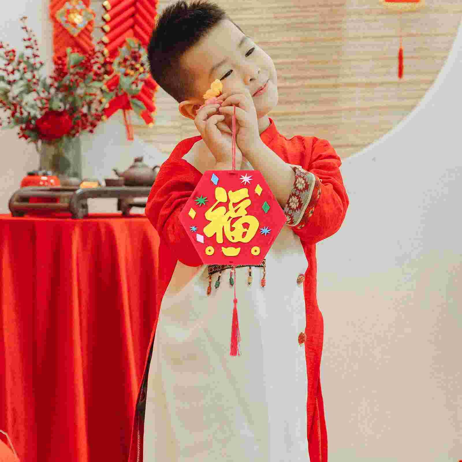 3pcs Chinese Lanterns Decorations Kindergarten Decoration Lantern DIY Material Chinese Year Lantern