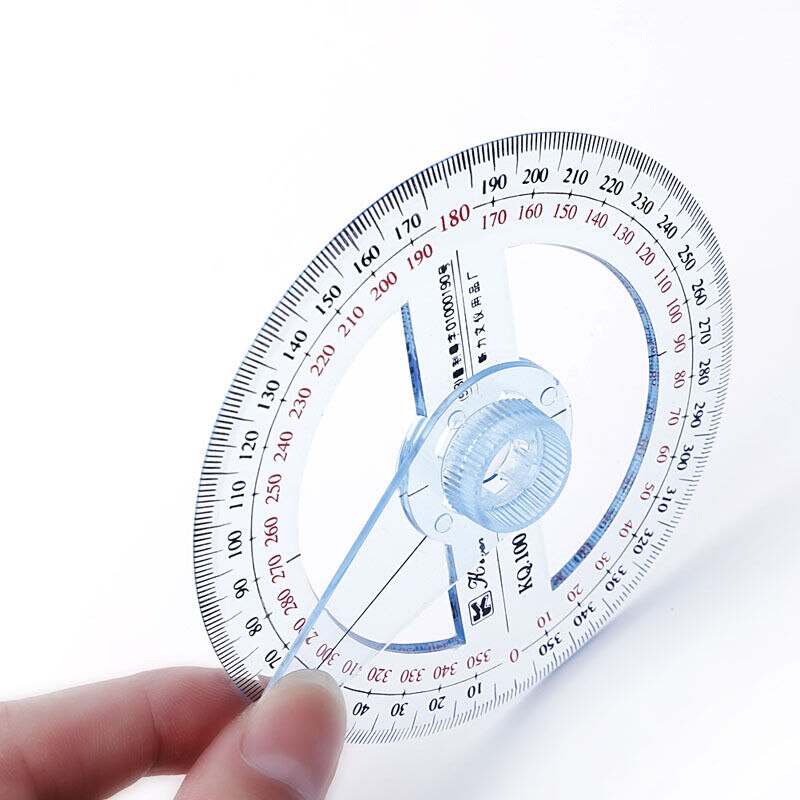 Plastic 360 Degree Protractor Ruler Angle Finder Swing Arm School Office Tool