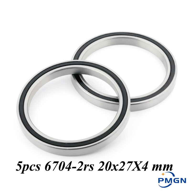 Pmgn 5 stk abec -5 6704-2rs 6704rs 6704 2rs rs 20 x 27 x 4 mm miniature gummipakning sporkugleleje