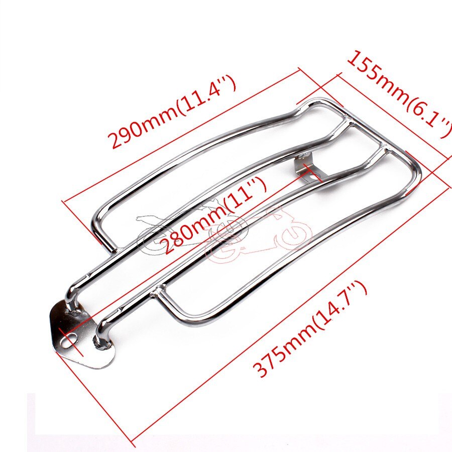 Portaequipajes para motocicleta Harley Sportster XL 85-03, asiento individual, estante de soporte, Marco con Stock, acero cromado pintado, 1 ud.