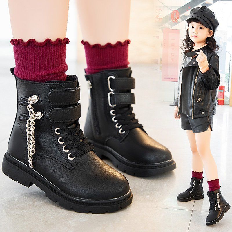 Neue freundlicher Stiefeletten freundlicher Winter Schuhe Mädchen Jungen Chelsea Stiefel Herbst Winter Leder