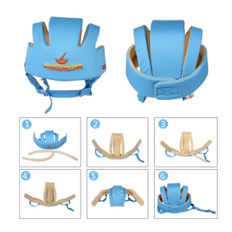 Baby Helm Hoed Baby Hoofd Bescherming Kids Walk Anti-Collision Katoen Mesh Zachte Verstelbare Kinderen Peuter Cap Jongen meisje