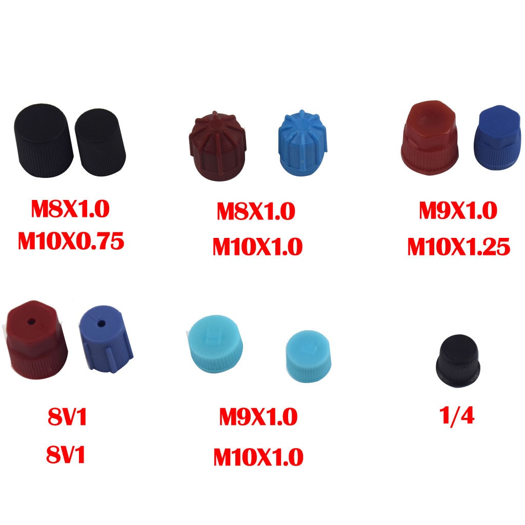 77pcs Universal A/C R134a R12 High Low Side Valve Core/Service Port Dust Cap Set Replacement Car air conditioning Repair Parts #