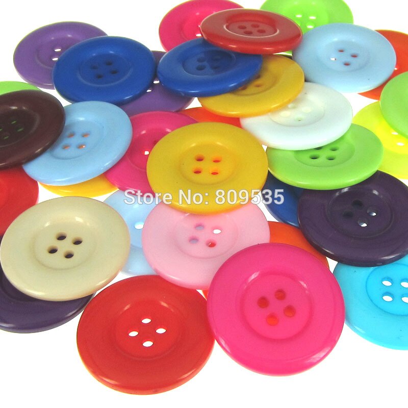 6pcs 1-1/2" 4-Holes resin buttons 38mm round large button for clothing sewing accessory craft scrapbooking
