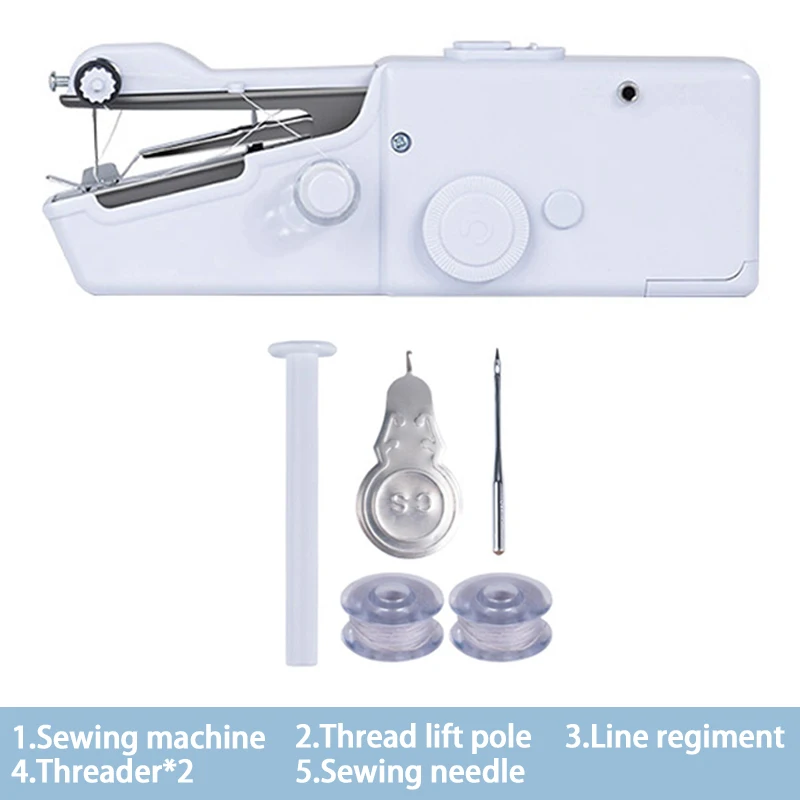 Máquina de costura manual portátil, sem corda, elétrica, construção rápida, suprimentos de vestuário diy, artesanato, jardim doméstico, bordado: Marrom