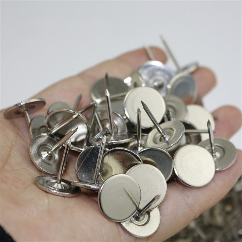 30 Uds. De clavos antiguos de hierro para tapicería de muebles, tachuelas, chinchetas, accesorios de decoración: Silvery white-11-17