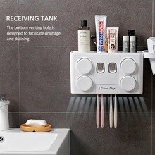 Muur Gemonteerde Tandenborstelhouder Tandpasta Tube Squeezer Tandpasta Houder Tandpasta Dispenser Badkamer Accessoires Badkamer Set